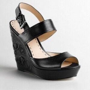 Coach wedge shoes. Size 6.5 color black.